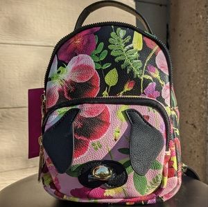 Betsey Johnson 🌺 Kitsch Mini Pastel Backpack Floral Pug Puppy Dog 🐶